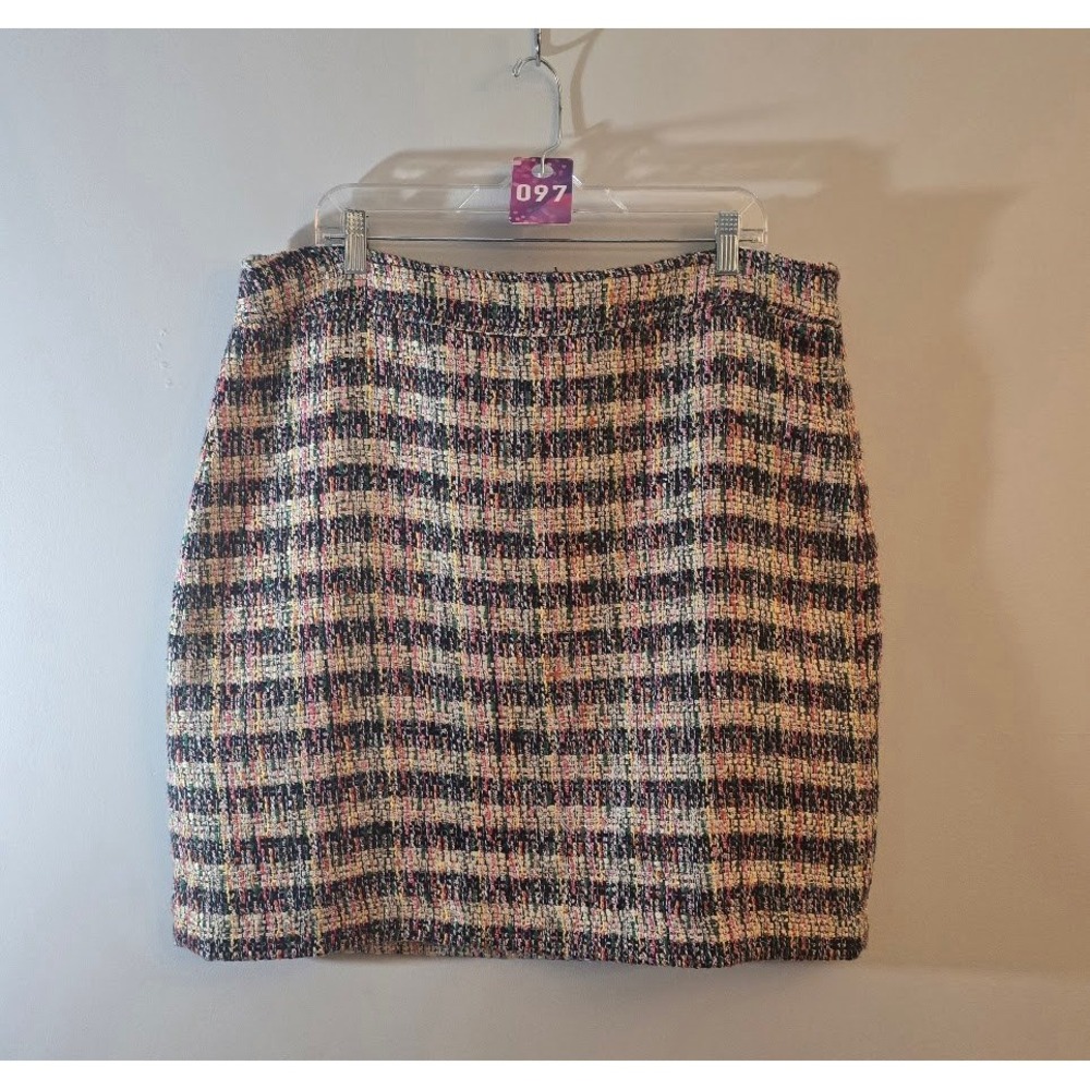 Talbots Womens Skirt Multicolor Plaid Tweed Pencil Career Wear Plus Size 16 NEW